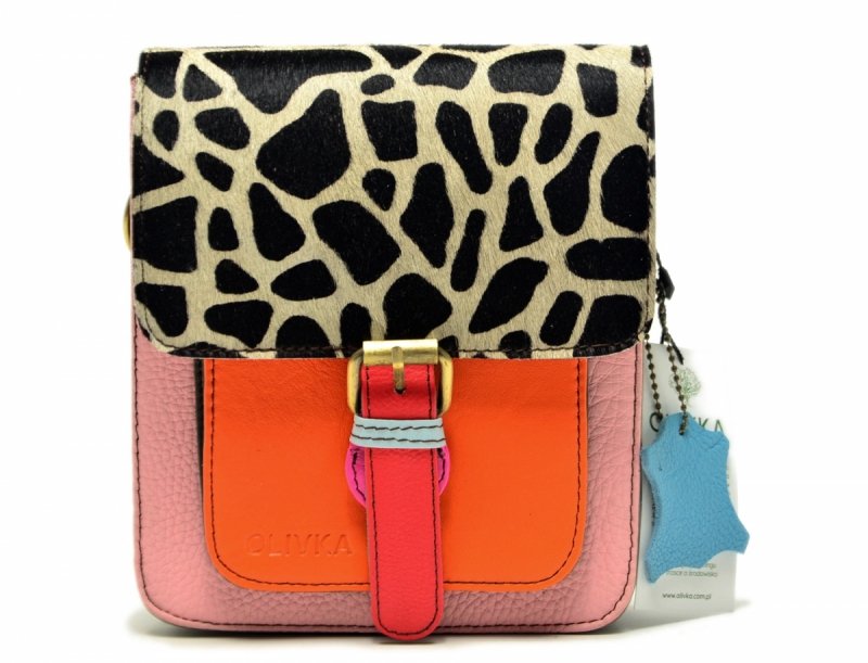 Torebka listonoszka OLIVKA skóra kolorowa skórzana 