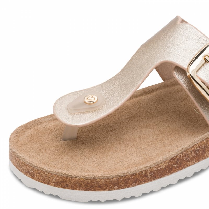 Klapki japonki złote 36 MARCO TOZZI 27120 płaskie