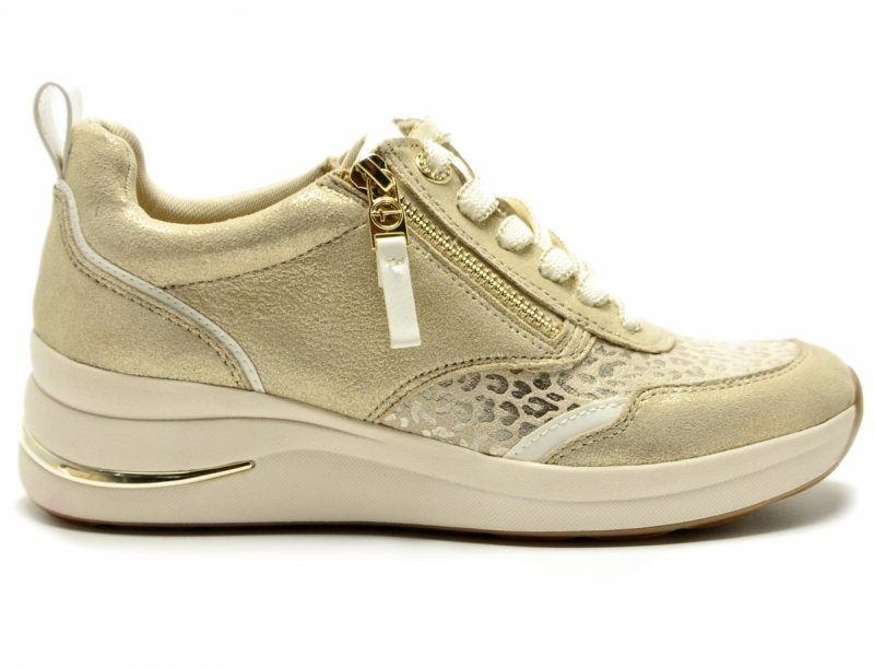 Sneakersy 41 TAMARIS 83714 skóra półbuty beżowe złote skórzane