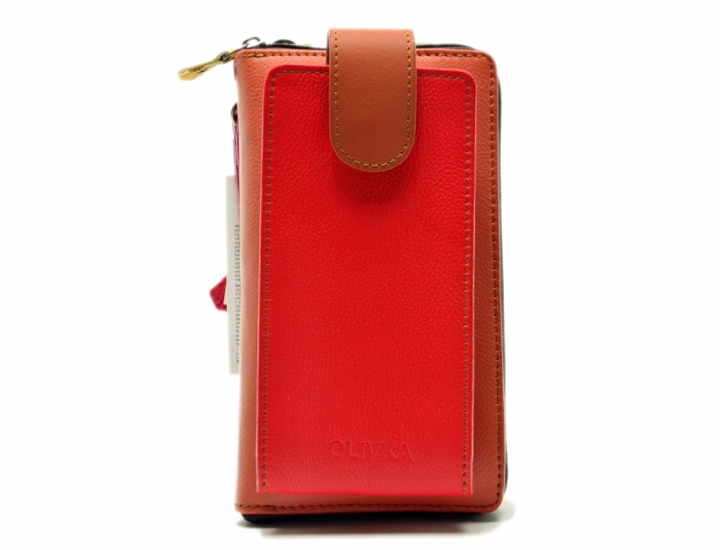 Torebka listonoszka OLIVKA skóra portfel kolorowa skórzana 