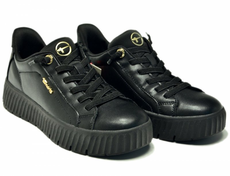 Półbuty 37 TAMARIS 83720 skóra sneakersy czarne skórzane step-in