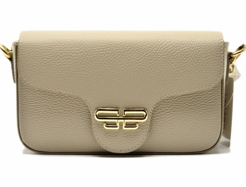 TOREBKA skóra listonoszka MIKO beżowa skórzana beż