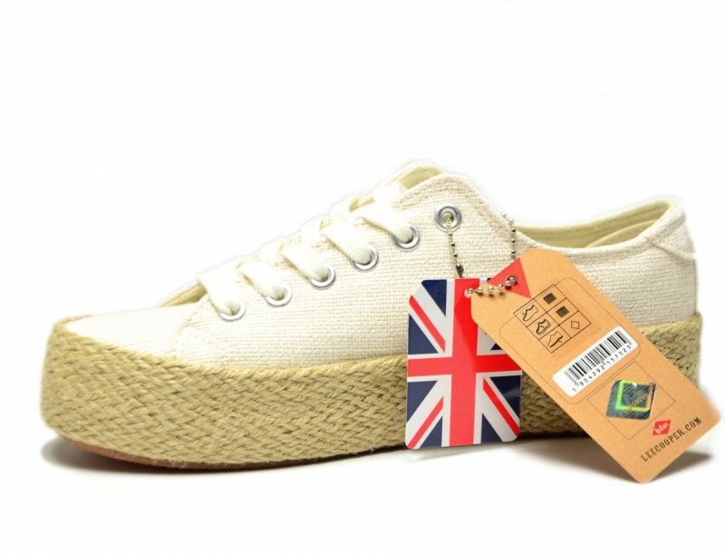 Półbuty espadryle 36 trampki LEE COOPER białe 3284 kremowe