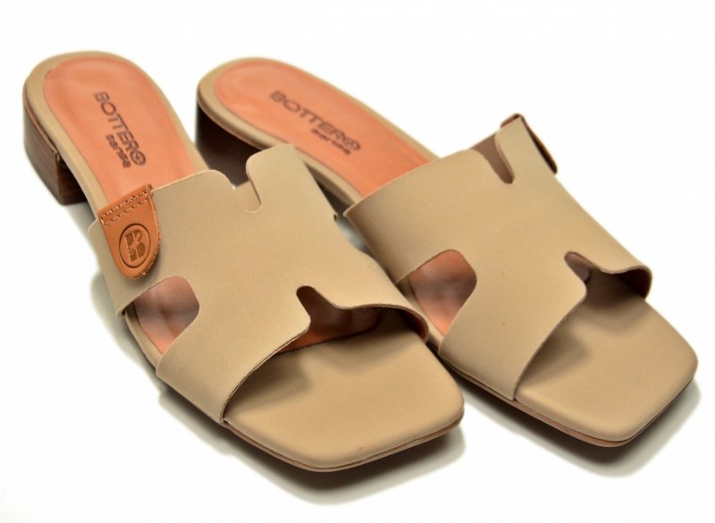 Klapki beżowe nude 36 BOTTERO lycra skóra 375803 beż