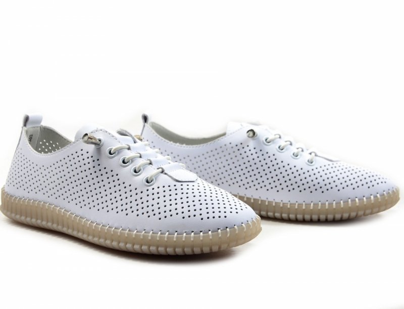 Półbuty sneakersy 40 skóra FILIPPO 6140 białe skórzane ażurowane