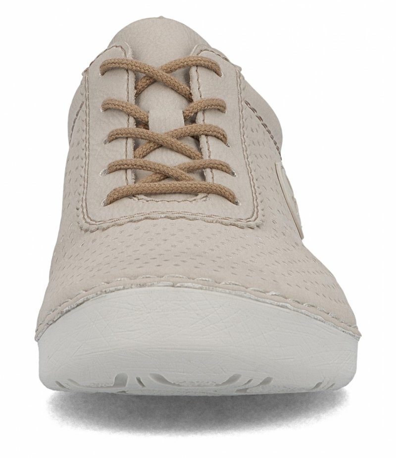Sneakersy 38 RIEKER 52546 skóra beżowe damskie półbuty beż