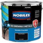 Nobiles olejna 10L CZARNY MAT czarna Ftalonal farba olejno-ftalowa drewna metalu betonu emalia