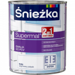 Śnieżka Emalia do PCV Akrylowa 0,75L BIAŁY P01 POŁYSK Biała Farba Supermal wodna szybkoschnąca