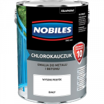 Chlorokauczuk 5L BIAŁY Nobiles farba metalu betonu emalia biała stali żeliwa