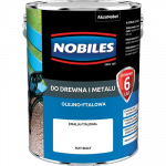 Nobiles olejna 5L BIAŁY MAT biała Ftalonal farba olejno-ftalowa drewna metalu betonu emalia