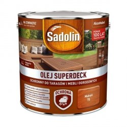 Sadolin Superdeck olej 2,5L MAHOŃ 75 do drewna tarasów mebli ogrodowych mat