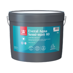 Tikkurila Everal Aqua 9L BIAŁA Semi Matt 40 półmat emalia akrylowa do wnętrz i na zewnątrz - TYLKO ODBIÓR OSOBISTY LUB WYSYŁKA NA PALECIE
