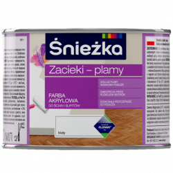 Śnieżka Farba Na Zacieki i Plamy 0,4L zacieków wodnych sadzy nikotynie plam do BIAŁA akrylowa