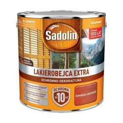 Sadolin Extra lakierobejca 2,5L CZERWIEŃ SZWEDZKA 98 PÓŁMAT do drewna fasad domków okien drzwi
