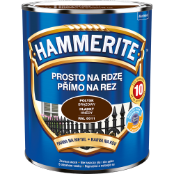 Hammerite Na Rdzę 0,7L BRĄZ-OWY RAL8011 POŁYSK hamerite farba szybkoschnąca antykorozyjna gruntoemalia