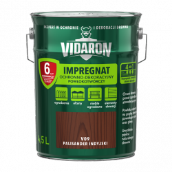 Vidaron Impregnat 4,5L V09 Palisander Indyjski do drewna powłokotwórczy ochronny ogrodzeń altan elewacji ochronny