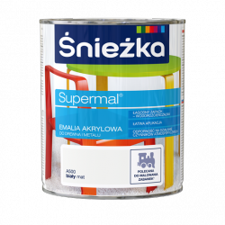 Śnieżka Emalia Akrylowa 0,8L BIAŁY A500 MAT Biała Farba Supermal wodna szybkoschnąca