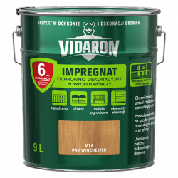 Vidaron Impregnat 9L V18 Dąb Winchester do drewna powłokotwórczy ochronny ogrodzeń altan elewacji ochronny