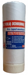 Folia malarska z taśmą 140cm 33m antychlap do zabezpieczania taśma klejąca maskująca maskowania