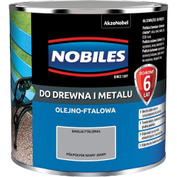 Nobiles olejna 0,25L SZARY JASNY RAL7001 Ftalonal farba olejno-ftalowa drewna metalu betonu emalia