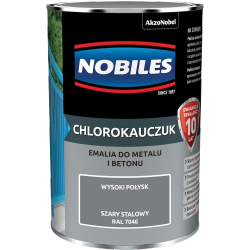 Chlorokauczuk 0,9L RAL7046 SZARY STALOWY Nobiles farba metalu betonu emalia stali żeliwa