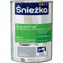 Śnieżka Olejna STALOWY MAT RAL7001 szara 0,8L Supermal farba olejno-ftalowa drewna metalu emalia