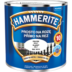 Hammerite Na Rdzę 0,25L BIAŁY RAL9010 POŁYSK hamerite farba szybkoschnąca antykorozyjna gruntoemalia biała