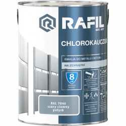 Rafil Chlorokauczuk 5L Szary Ciemny RAL7046 szara farba metalu betonu emalia chlorokauczukowa 