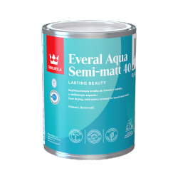 Tikkurila Everal Aqua 0,9L BIAŁA Semi Matt 40 półmat emalia akrylowa do wnętrz i na zewnątrz