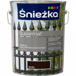 Śnieżka Chlorokauczuk BRĄZ-OWY CIEMNY RAL8017 5L farba emalia brązowa chlorokauczukowa Supermal