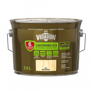 Vidaron Lakierobejca 2,5L L01 Bezbarwny do drewna ochronno-dekoracyjna połysk