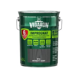 Vidaron Impregnat 4,5L V16 ANTRACYT-OWY Szary do drewna powłokotwórczy ochronny ogrodzeń altan elewacji ochronny