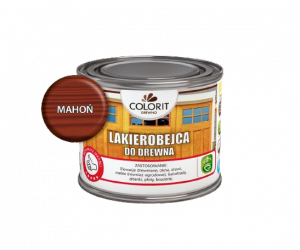 Colorit Lakierobejca Do Drewna 375ml MAHOŃ szybkoschnąca satynowa farba wodna boazerii elewacji okien drzwi