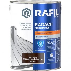 Radach 5L BRĄZ-OWY Czekoladowy RAL8017 PÓŁMAT farba na dach Rafil
