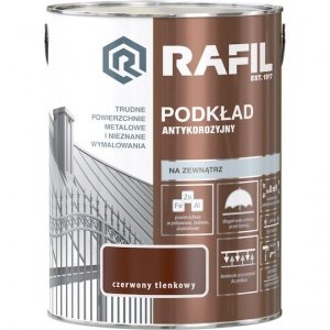 Rafil Podkład Antykorozyjny 5L Czerwony Tlenkowy farba grunt do Radach