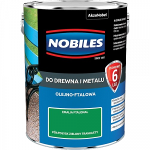 Nobiles olejna 5L ZIELONY TRAWIASTY zielona Ftalonal farba olejno-ftalowa drewna metalu betonu emalia
