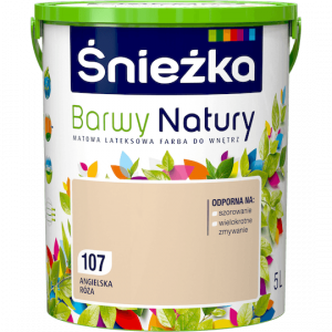 Śnieżka Barwy Natury 5L Angielska Róża 107 mat farba do wnętrz ścian sufitów emulsja