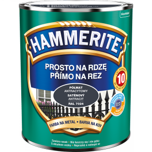 Hammerite Na Rdzę 0,7L ANTRACYT-OWY RAL7024 PÓŁMAT hamerite farba szybkoschnąca antykorozyjna gruntoemalia
