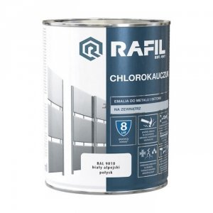 Rafil Chlorokauczuk 10L Biały Alpejski RAL9010 biała farba metalu betonu emalia chlorokauczukowa