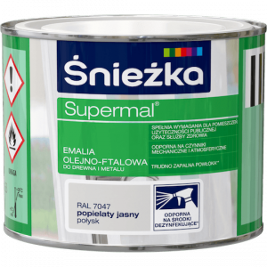 Śnieżka Olejna POPIELATY JASNY RAL7047 szara 0,2L Supermal farba olejno-ftalowa drewna metalu emalia połysk