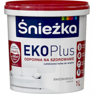 Śnieżka Eko PLUS Emulsja 1L Biała MATOWA lateksowa biały farba Śnieżnobiała