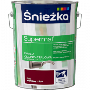 Śnieżka Olejna WIŚNIOWY F595 5L Supermal farba olejno-ftalowa drewna metalu emalia  połysk