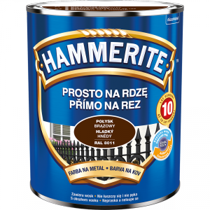 Hammerite Na Rdzę 0,7L BRĄZ-OWY RAL8011 POŁYSK hamerite farba szybkoschnąca antykorozyjna gruntoemalia