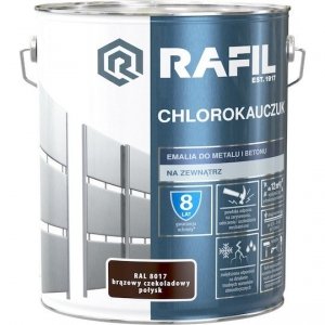 Rafil Chlorokauczuk 10L BRĄZ-OWY Ciemny RAL8017 farba emalia chlorokauczukowa Czekoladowy