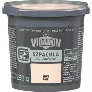 Vidaron Szpachla do Drewna 0,25kg BUK H05 szpachlówka akrylowa gotowa zawiera terpentynę