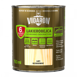 Vidaron Lakierobejca 0,75L L01 Bezbarwny do drewna ochronno-dekoracyjna połysk
