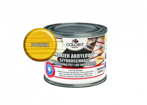 Colorit Lakier Akrylowy Drewna 375ml POŁYSK wodny szybkoschnący bezzapachowy BEZBARWNY z filtrami UV do wewnątrz i na zewnątrz nieżółknący boazerii