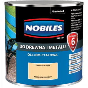 Nobiles olejna 0,25L KREMOWY kremowa Ftalonal farba olejno-ftalowa drewna metalu betonu emalia