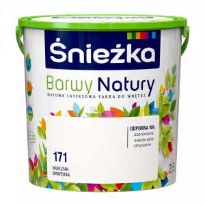 Śnieżka Barwy Natury 2,5L Mleczna Bawełna 171 mat farba do wnętrz ścian sufitów emulsja