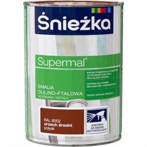 Śnieżka Olejna ORZECH ŚREDNI RAL8002 0,8L Supermal farba olejno-ftalowa drewna metalu emalia połysk